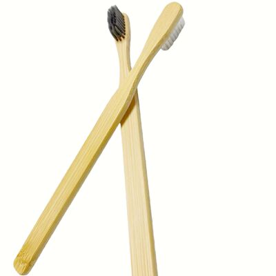 100% Organic Bamboo Toothbrush with Soft Bristles and 175mm Size for Home Travel and Hotel Use