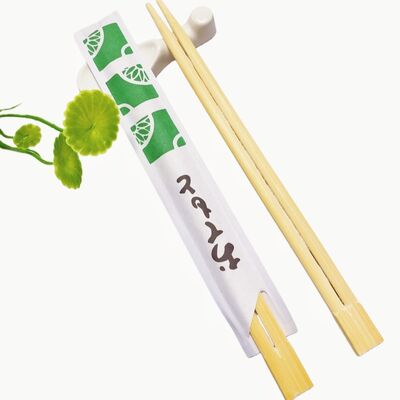 Custom Printed Disposable Cutlery Twin Disposable Bamboo Chopsticks for Restaurant Take Away